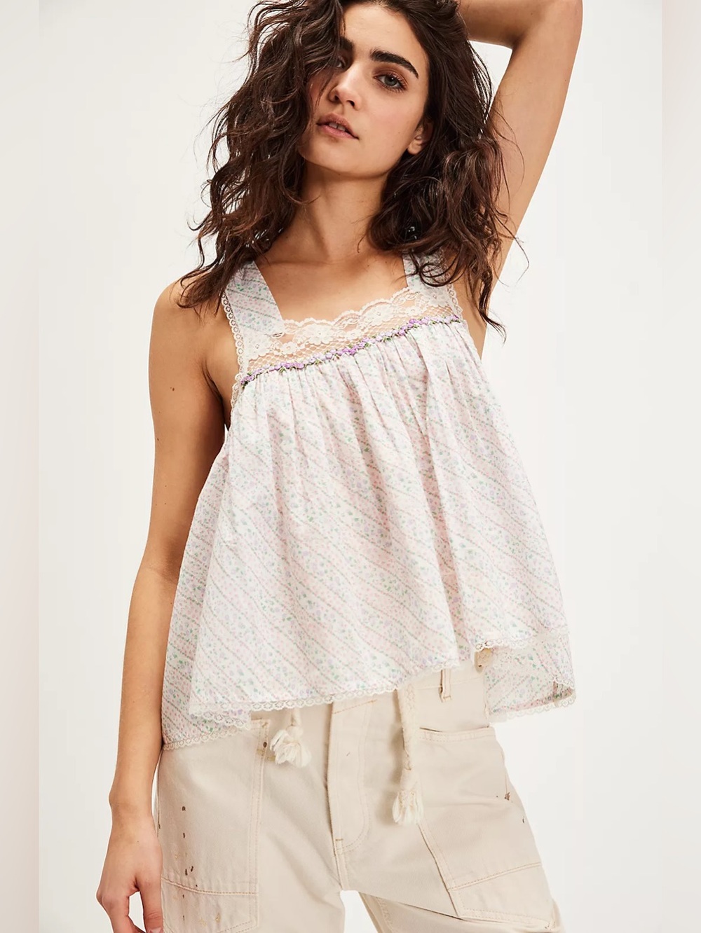 NWT FREE PEOPLE Floral Harmony Top | Sweet Combo MSRP $88 Size M